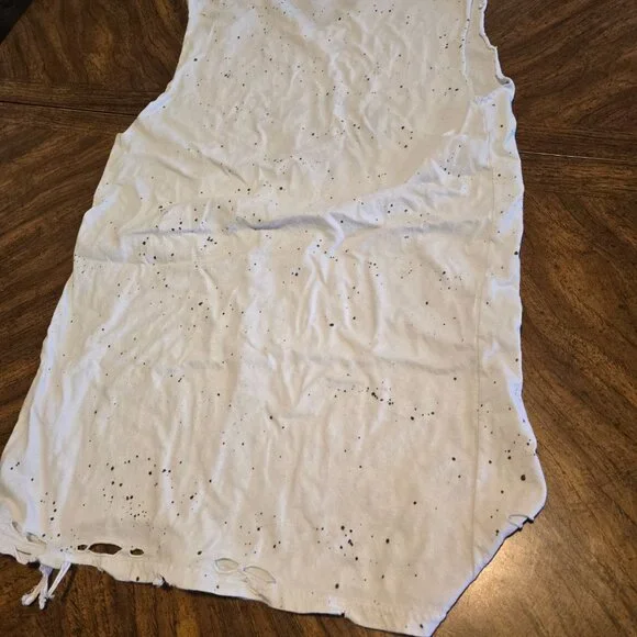 Custom Highly Distressed DIY/BOHO Drumset Punk Rock Cutoff Shirt Size M Cotton - Picture 3 of 9